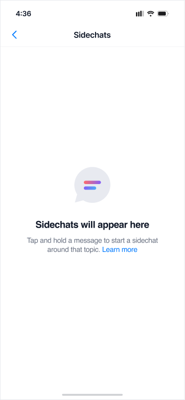 Sidechats null state
