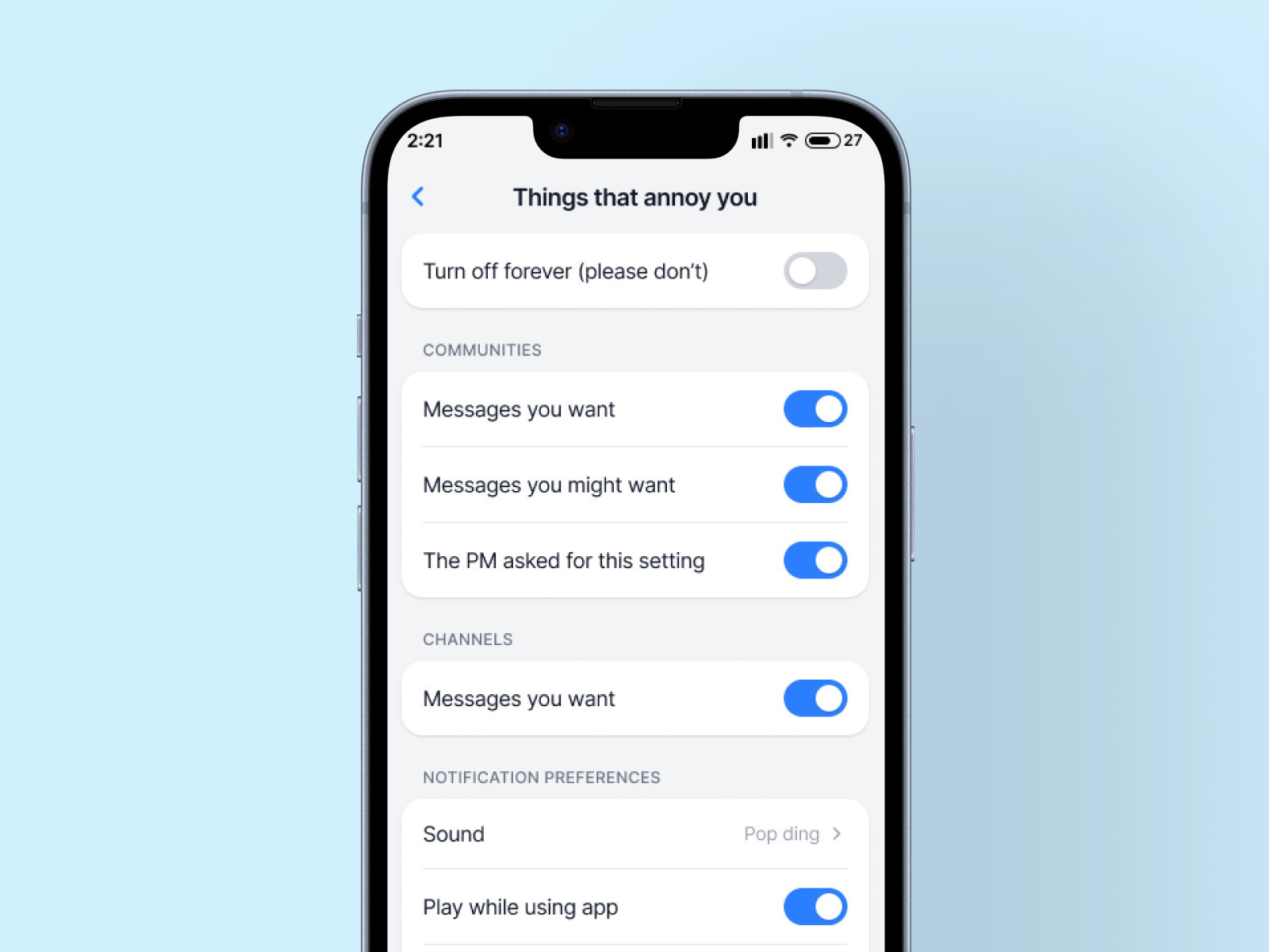 Fixing notifications on Messenger